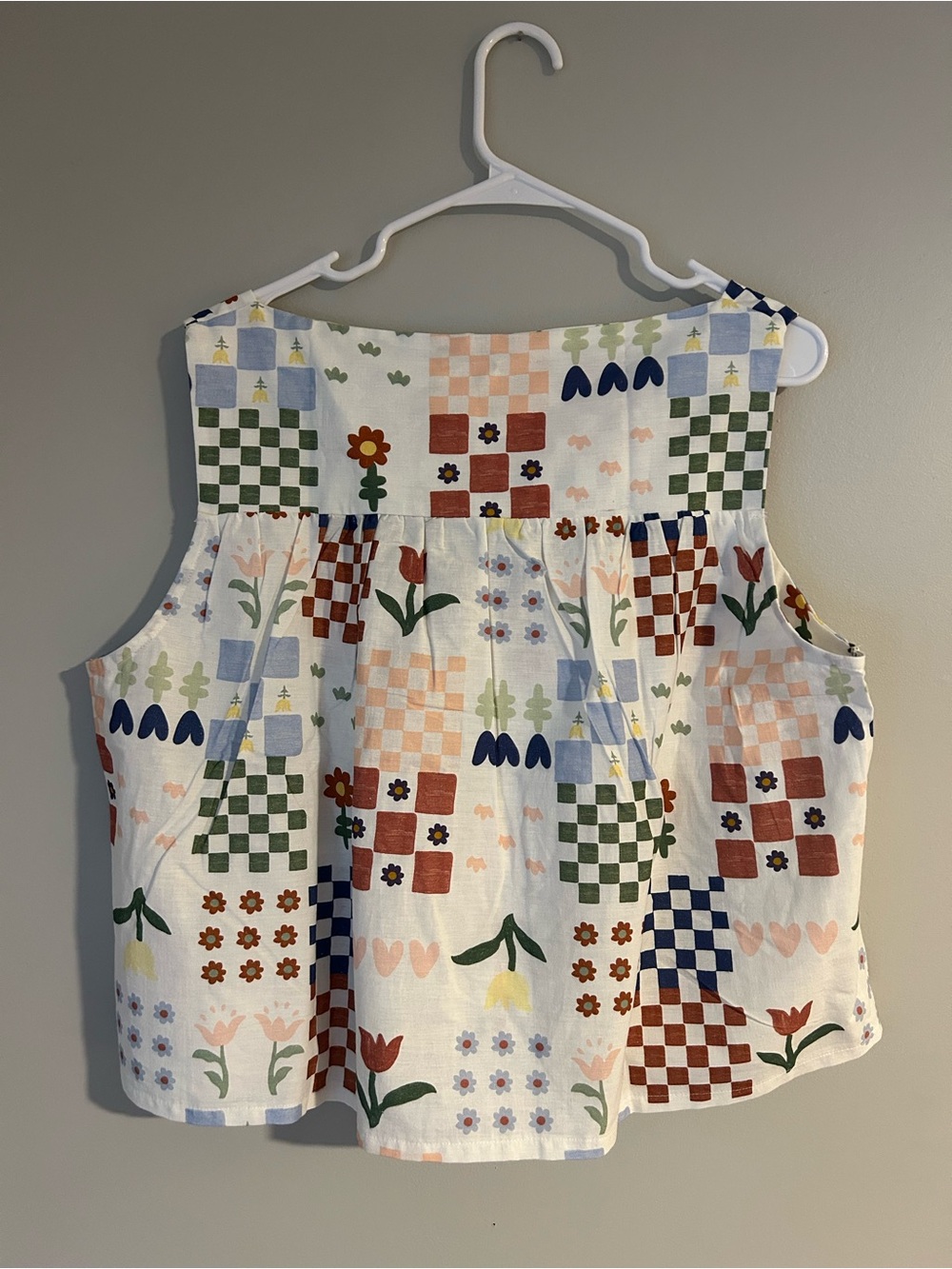 NWOT ASOS DESIGN baby doll cami top in tile print - Size 12/L - Picture 4 of 6